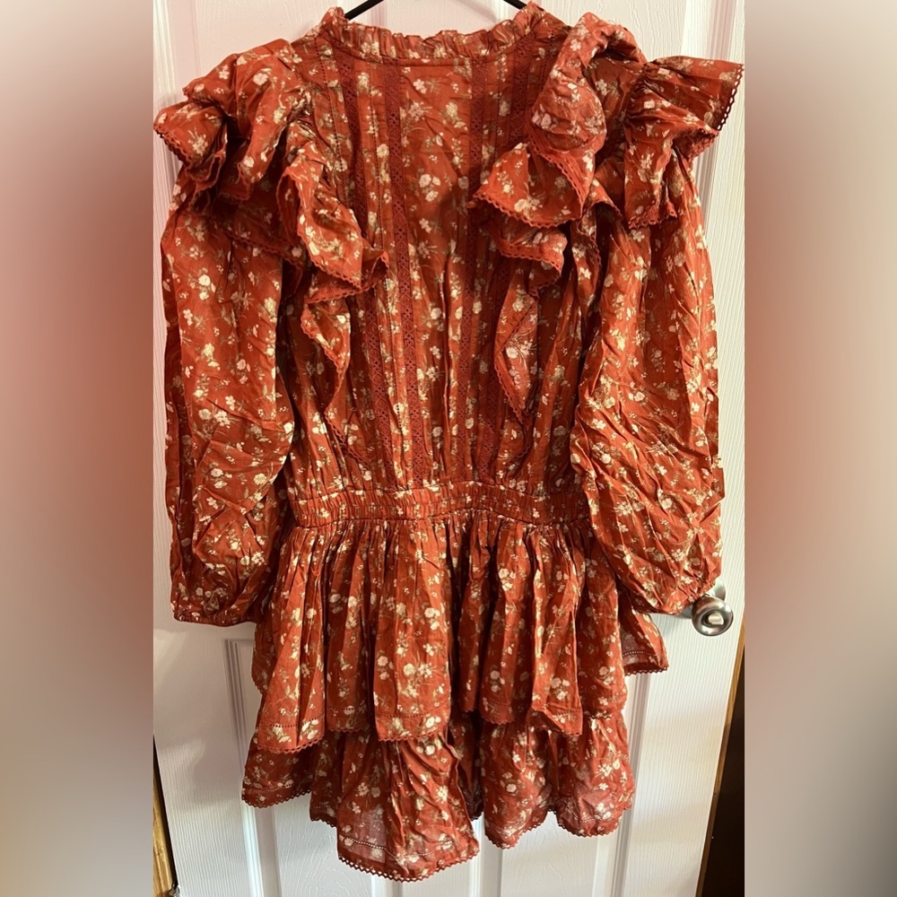 AE 77 Premium Cotton Boho Floral Dress size M - Picture 7 of 9